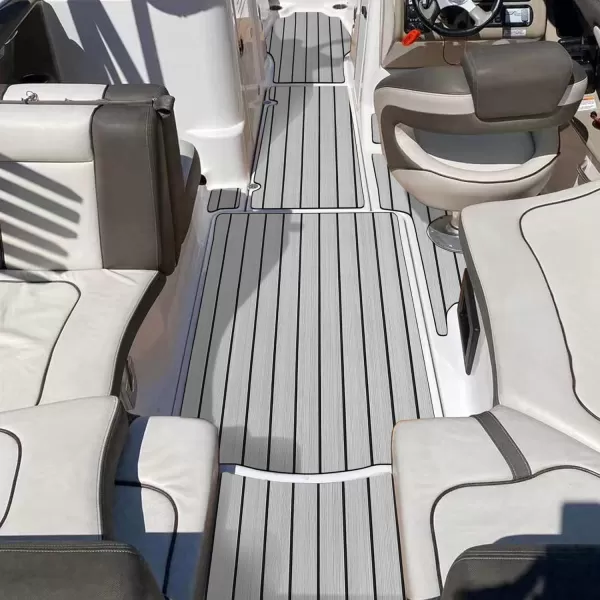imageBoat Flooring EVA Foam Boat Decking 94x453516 Faux Teak Marine Carpet Boat Flooring NonSlip SelfAdhesive Foam Boat Deck Mat Rolls Sheet for MotorBoats Pontoon Yacht Jon Boat FloorALight Grey with Black Seam