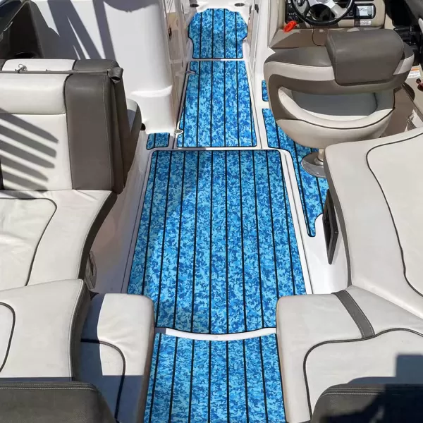 imageBoat Flooring EVA Foam Boat Decking 94x453516 Faux Teak Marine Carpet Boat Flooring NonSlip SelfAdhesive Foam Boat Deck Mat Rolls Sheet for MotorBoats Pontoon Yacht Jon Boat FloorCamo Ocean With Black Seam