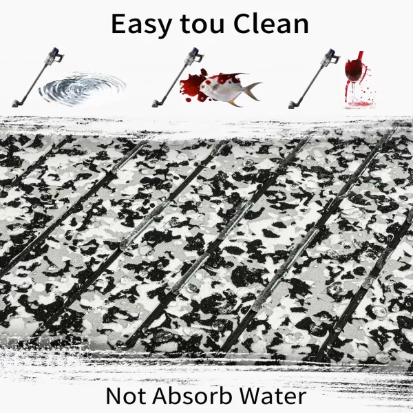 imageBoat Flooring EVA Foam Boat Decking 94x453516 Faux Teak Marine Carpet Boat Flooring NonSlip SelfAdhesive Foam Boat Deck Mat Rolls Sheet for MotorBoats Pontoon Yacht Jon Boat FloorCamo Snow With Black Seam
