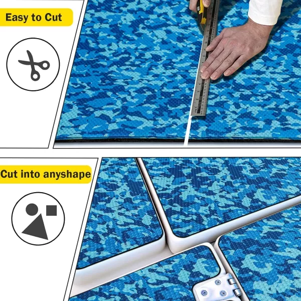 imageBoat Flooring EVA Foam Boat Decking Camo Marine Flooring for Boat Foam Decking Sheet SelfAdhesive Waterproof NonSlip Boat Flooring Deck for Jon Fishing Rubber Boat PontoonCamo Ocean