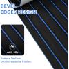 imageEVA Foam Boat Flooring with Adhesive Backing NonSlip Marine Boat Decking Mat 94x45352116 Faux Teak Sheet for Jon Boats Kayak Yacht Swim Platform Helm Pad RV FloorBlack with Blue Seam