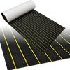 imageBoat Flooring EVA Foam Boat Decking 94quot x705645quot35quot NonSlip Boat Mat SelfAdhesive Foam Boat Deck Flooring Faux Teak Marine Mat for Pontoon Swim Platform Kayak Deck Yacht Jon BoatBlack with Yellow Seam