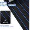 imageBoat Flooring EVA Foam Boat Decking 94quot x705645quot35quot NonSlip Boat Mat SelfAdhesive Foam Boat Deck Flooring Faux Teak Marine Mat for Pontoon Swim Platform Kayak Deck Yacht Jon BoatBlack with Blue Seam