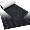 imageBoat Flooring EVA Foam Boat Decking 94quot x705645quot35quot NonSlip Boat Mat SelfAdhesive Foam Boat Deck Flooring Faux Teak Marine Mat for Pontoon Swim Platform Kayak Deck Yacht Jon BoatBlack with Purple Seam