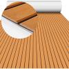 imageBoat Flooring EVA Foam Boat Decking 94quot x705645quot35quot NonSlip Boat Mat SelfAdhesive Foam Boat Deck Flooring Faux Teak Marine Mat for Pontoon Swim Platform Kayak Deck Yacht Jon BoatBrown with Black Seam