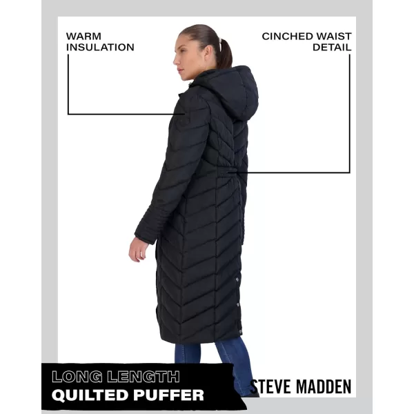 imageMadden Girl by Steve Madden Womens Long Length Maxi Quilted Puffer Jacket S3XBlack