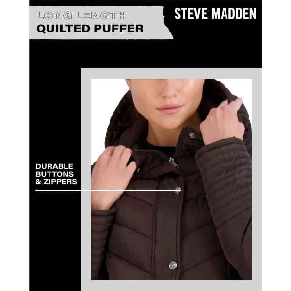 imageMadden Girl by Steve Madden Womens Long Length Maxi Quilted Puffer Jacket S3XChocolate