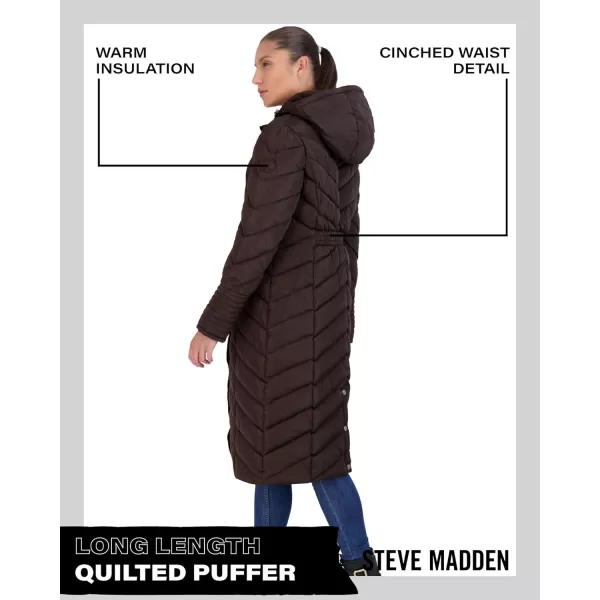imageMadden Girl by Steve Madden Womens Long Length Maxi Quilted Puffer Jacket S3XChocolate