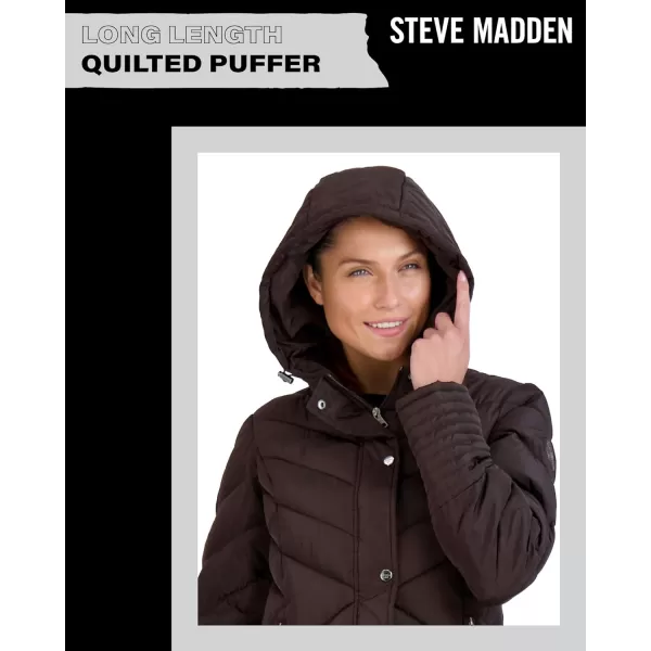 imageMadden Girl by Steve Madden Womens Long Length Maxi Quilted Puffer Jacket S3XChocolate