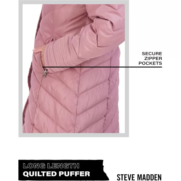imageMadden Girl by Steve Madden Womens Long Length Maxi Quilted Puffer Jacket S3XDk Dusty Rose