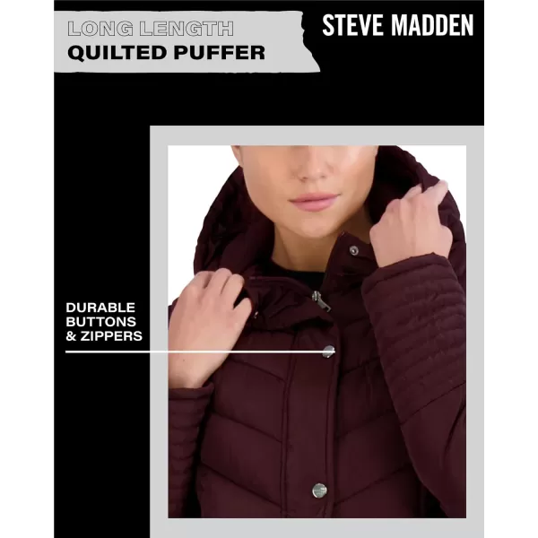 imageMadden Girl by Steve Madden Womens Long Length Maxi Quilted Puffer Jacket S3XMerlot