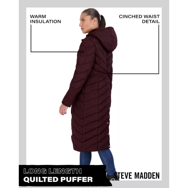 imageMadden Girl by Steve Madden Womens Long Length Maxi Quilted Puffer Jacket S3XMerlot