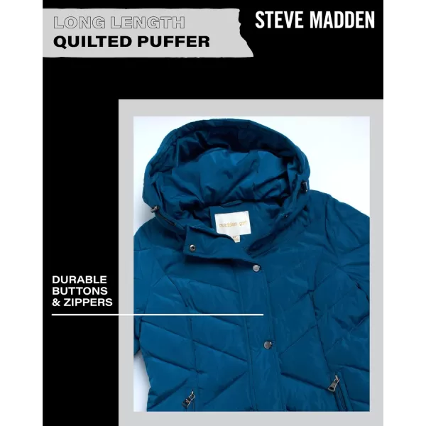 imageMadden Girl by Steve Madden Womens Long Length Maxi Quilted Puffer Jacket S3XPeacock