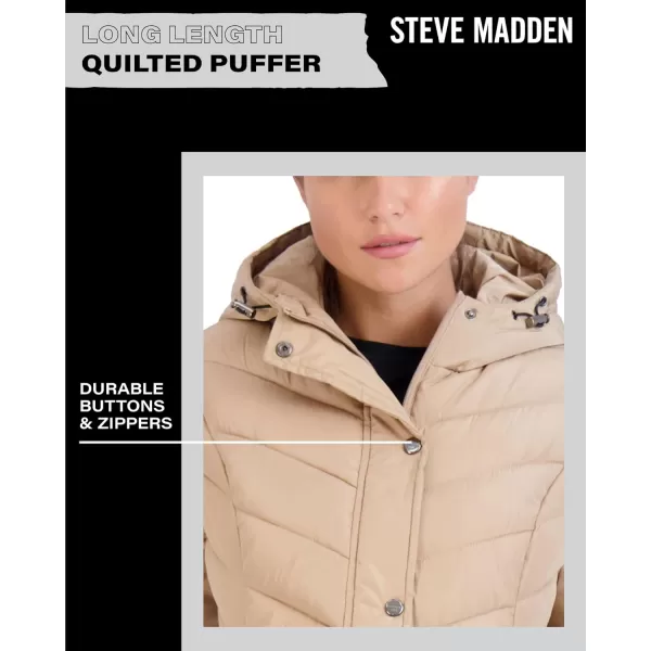 imageMadden Girl by Steve Madden Womens Long Length Maxi Quilted Puffer Jacket S3XTan