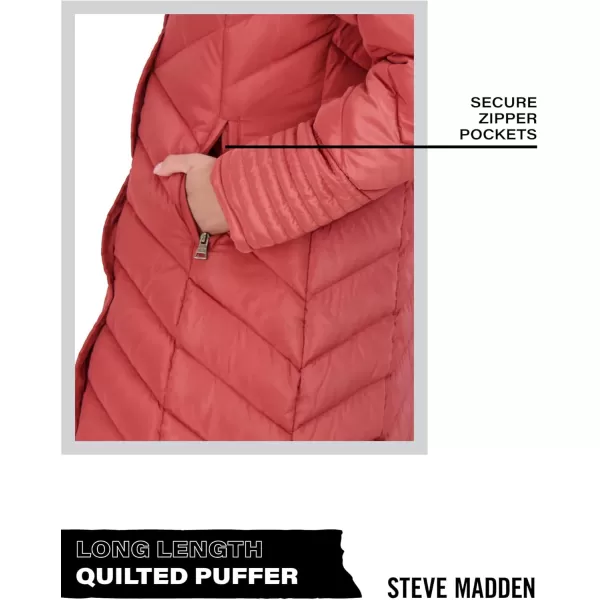 imageMadden Girl by Steve Madden Womens Long Length Maxi Quilted Puffer Jacket S3XTerracotta