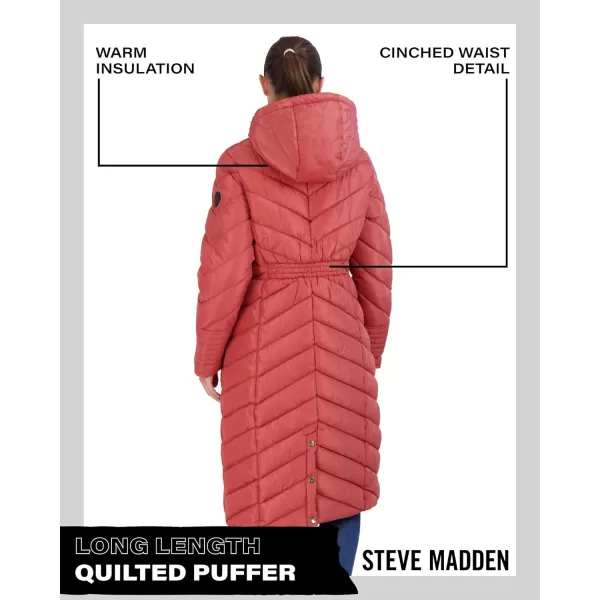 imageMadden Girl by Steve Madden Womens Long Length Maxi Quilted Puffer Jacket S3XTerracotta