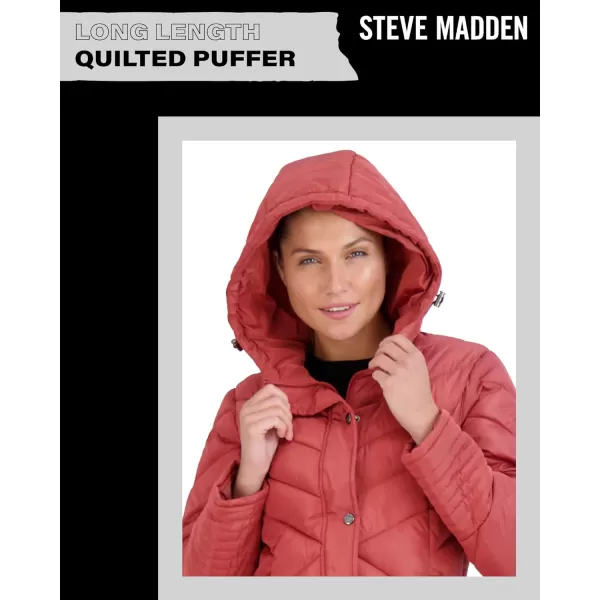 imageMadden Girl by Steve Madden Womens Long Length Maxi Quilted Puffer Jacket S3XTerracotta