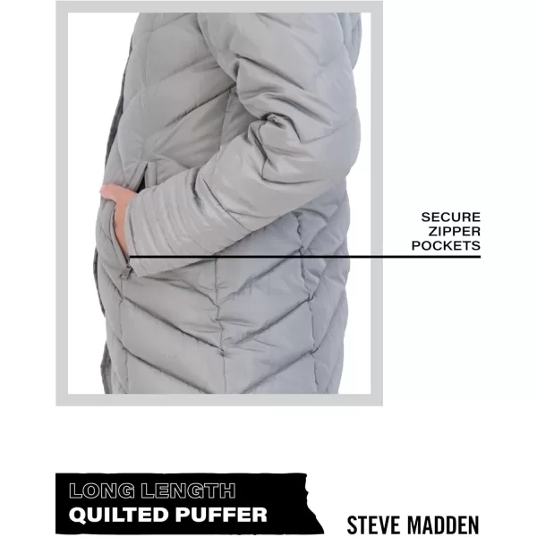 imageMadden Girl by Steve Madden Womens Long Length Maxi Quilted Puffer Jacket S3XTitanium