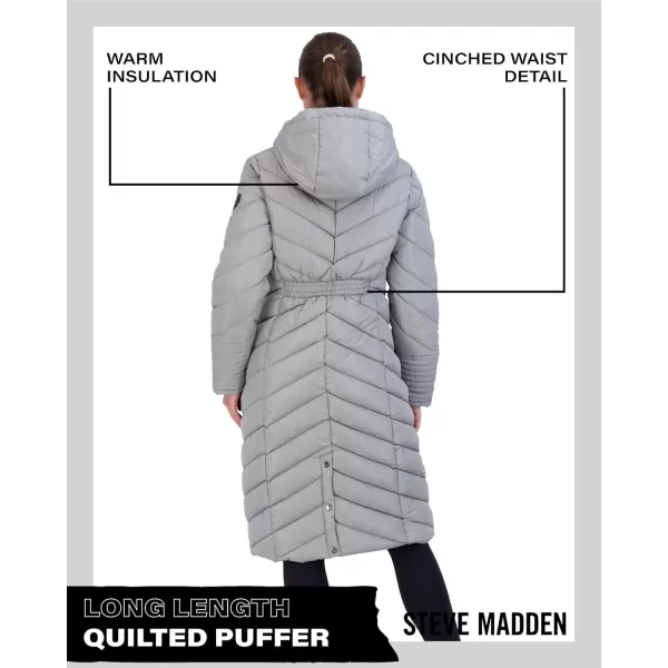 imageMadden Girl by Steve Madden Womens Long Length Maxi Quilted Puffer Jacket S3XTitanium