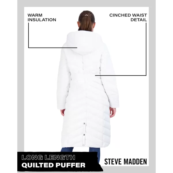 imageMadden Girl by Steve Madden Womens Long Length Maxi Quilted Puffer Jacket S3XWhite