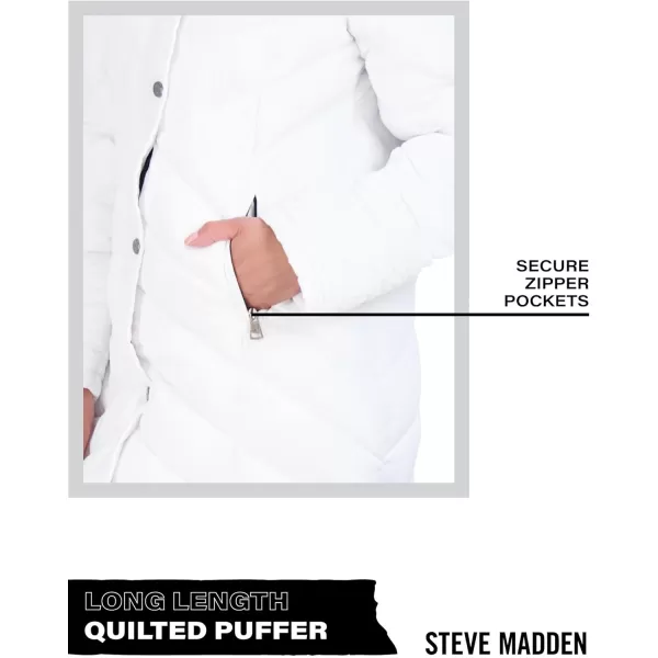 imageMadden Girl by Steve Madden Womens Long Length Maxi Quilted Puffer Jacket S3XWhite