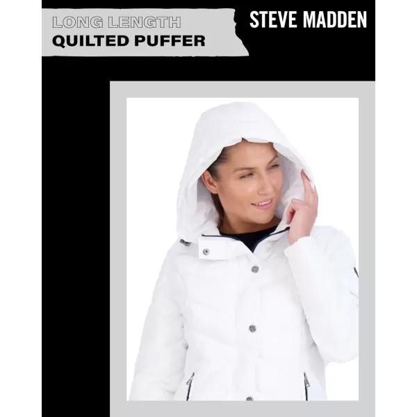 imageMadden Girl by Steve Madden Womens Long Length Maxi Quilted Puffer Jacket S3XWhite