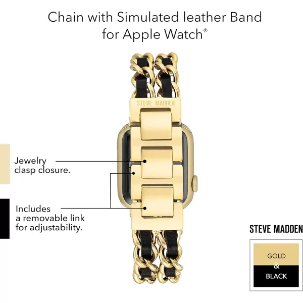 imageSteve Madden Fashion Chain Bracelet for Apple WatchGoldBlack