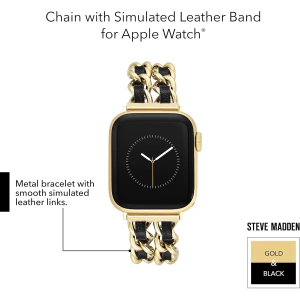 imageSteve Madden Fashion Chain Bracelet for Apple WatchGoldBlack