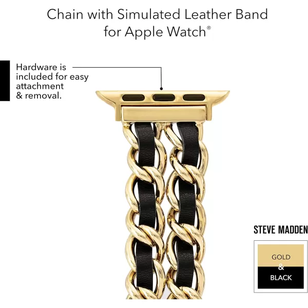 imageSteve Madden Fashion Chain Bracelet for Apple WatchGoldBlack