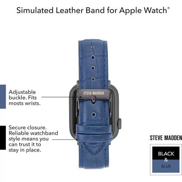 imageSteve Madden Fashion CrocoGrain Band for Apple WatchBlue