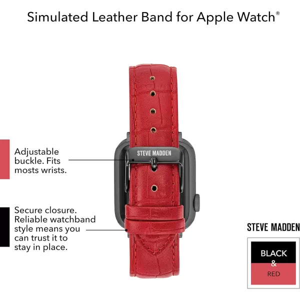 imageSteve Madden Fashion CrocoGrain Band for Apple WatchRed