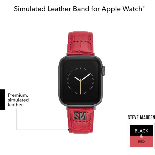 imageSteve Madden Fashion CrocoGrain Band for Apple WatchRed