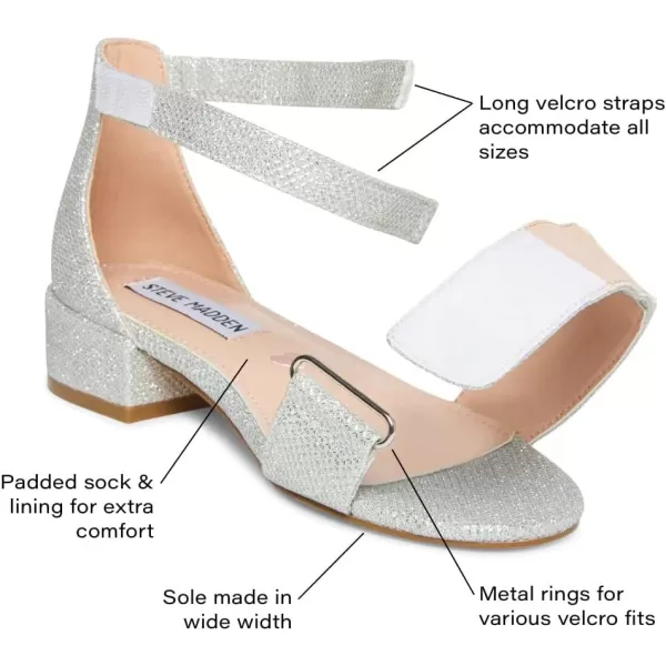 imageSteve Madden Girls Adaptive Irenne Heeled SandalSilver