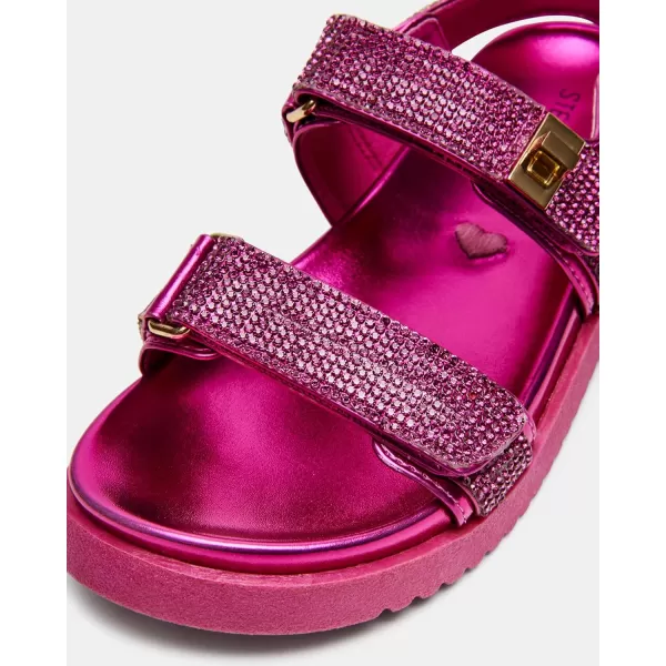 imageSteve Madden Girls Mona Flat SandalPink Rhinestone