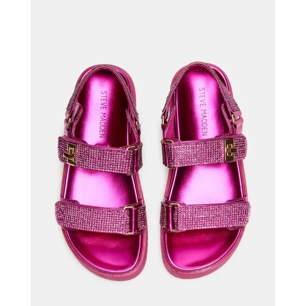 imageSteve Madden Girls Mona Flat SandalPink Rhinestone