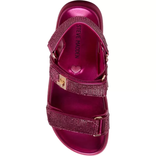 imageSteve Madden Girls Mona Flat SandalPink Rhinestone