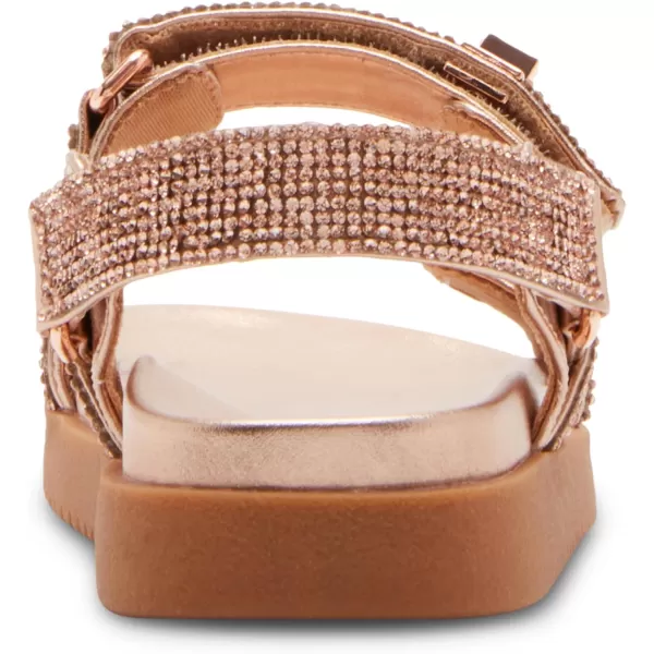 imageSteve Madden Girls Mona Flat SandalRose Gold Rhinestone
