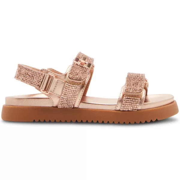imageSteve Madden Girls Mona Flat SandalRose Gold Rhinestone