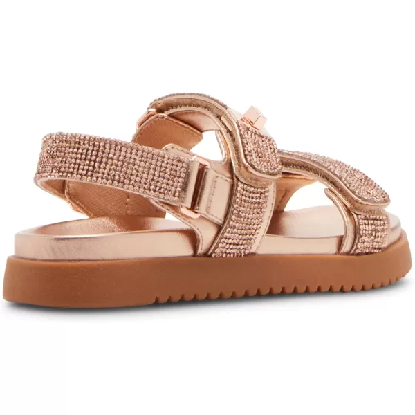 imageSteve Madden Girls Mona Flat SandalRose Gold Rhinestone