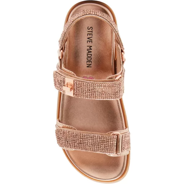 imageSteve Madden Girls Mona Flat SandalRose Gold Rhinestone