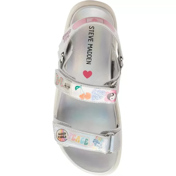 imageSteve Madden Girls Mona Flat SandalSilver Multi