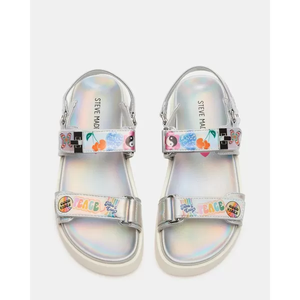 imageSteve Madden Girls Mona Flat SandalSilver Multi