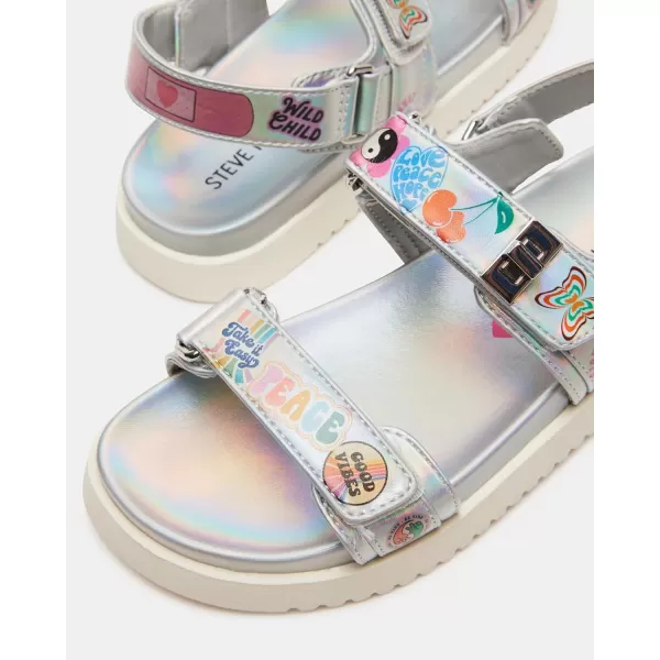 imageSteve Madden Girls Mona Flat SandalSilver Multi