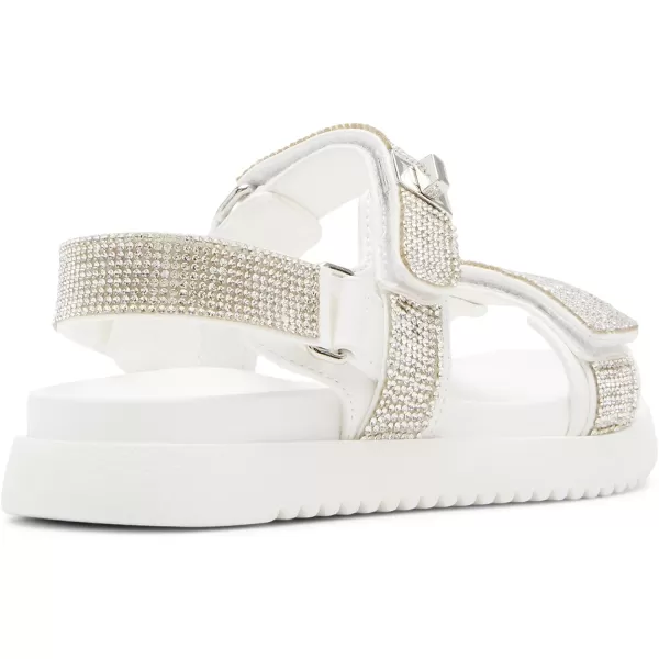 imageSteve Madden Girls Mona Flat SandalWhite Rhinestone