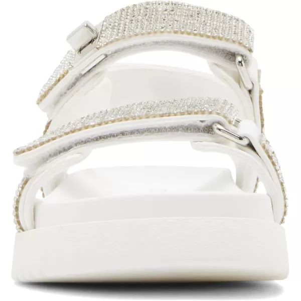 imageSteve Madden Girls Mona Flat SandalWhite Rhinestone