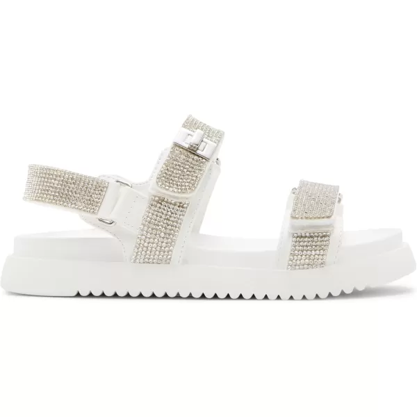 imageSteve Madden Girls Mona Flat SandalWhite Rhinestone