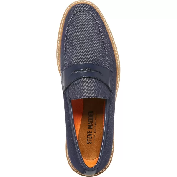 imageSteve Madden Mens Ewald Penny LoaferNavy Fabric