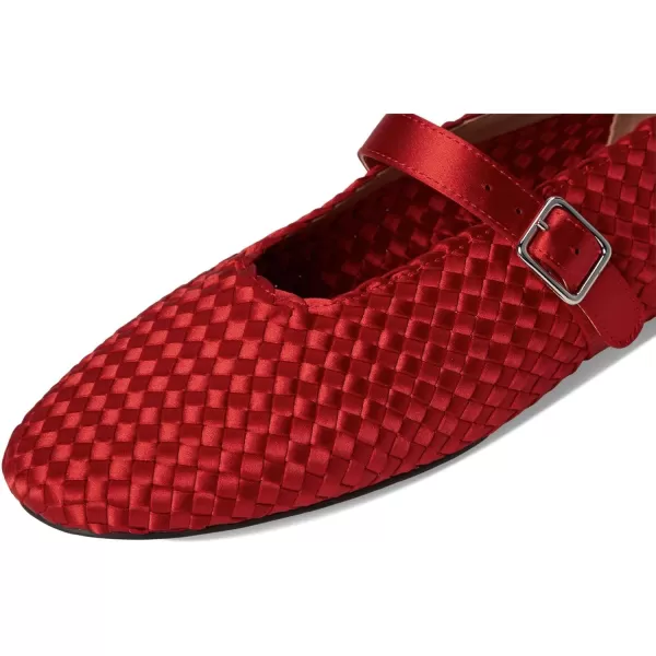 imageSteve Madden Womens Dreaming Ballet FlatRed Satin