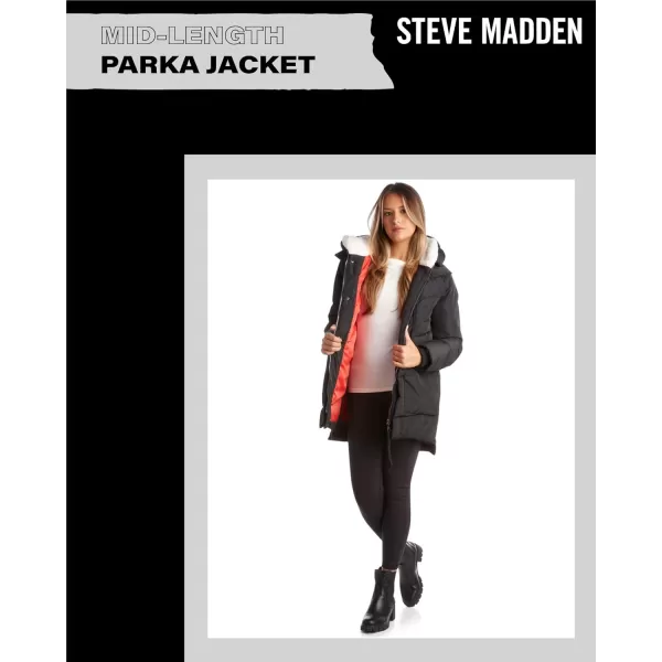 imageSteve Madden Womens Puffer Parka JacketBlack Two