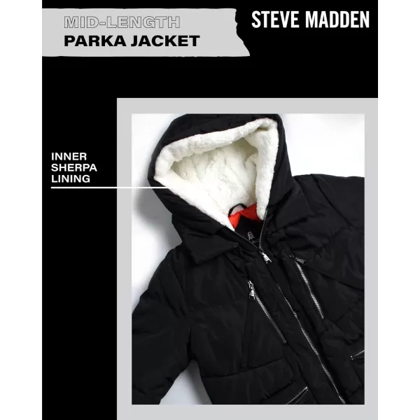 imageSteve Madden Womens Puffer Parka JacketBlack Two